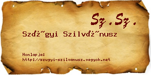 Szügyi Szilvánusz névjegykártya
